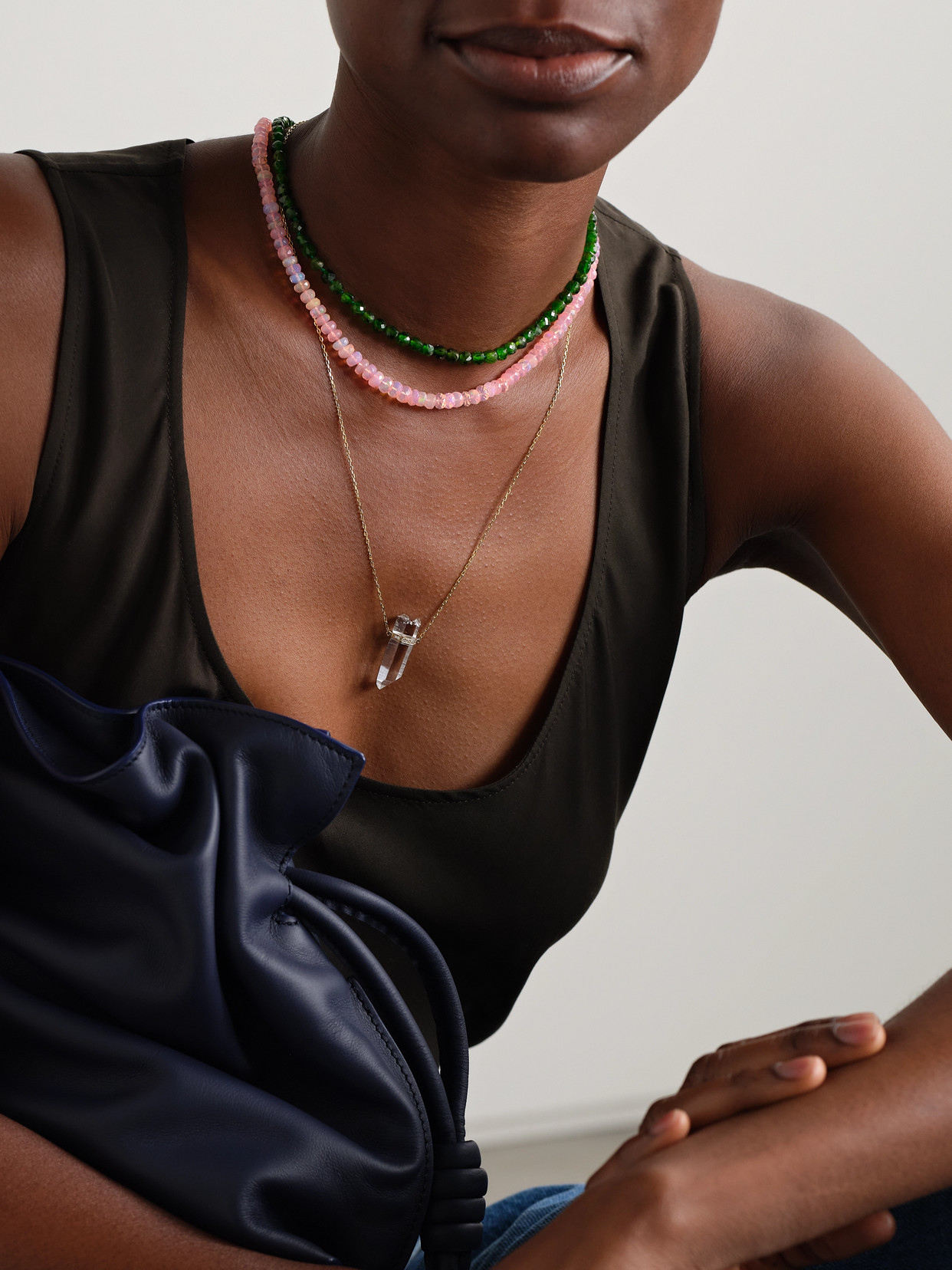 Jia Jia 14-karat Gold Opal Necklace In Pink