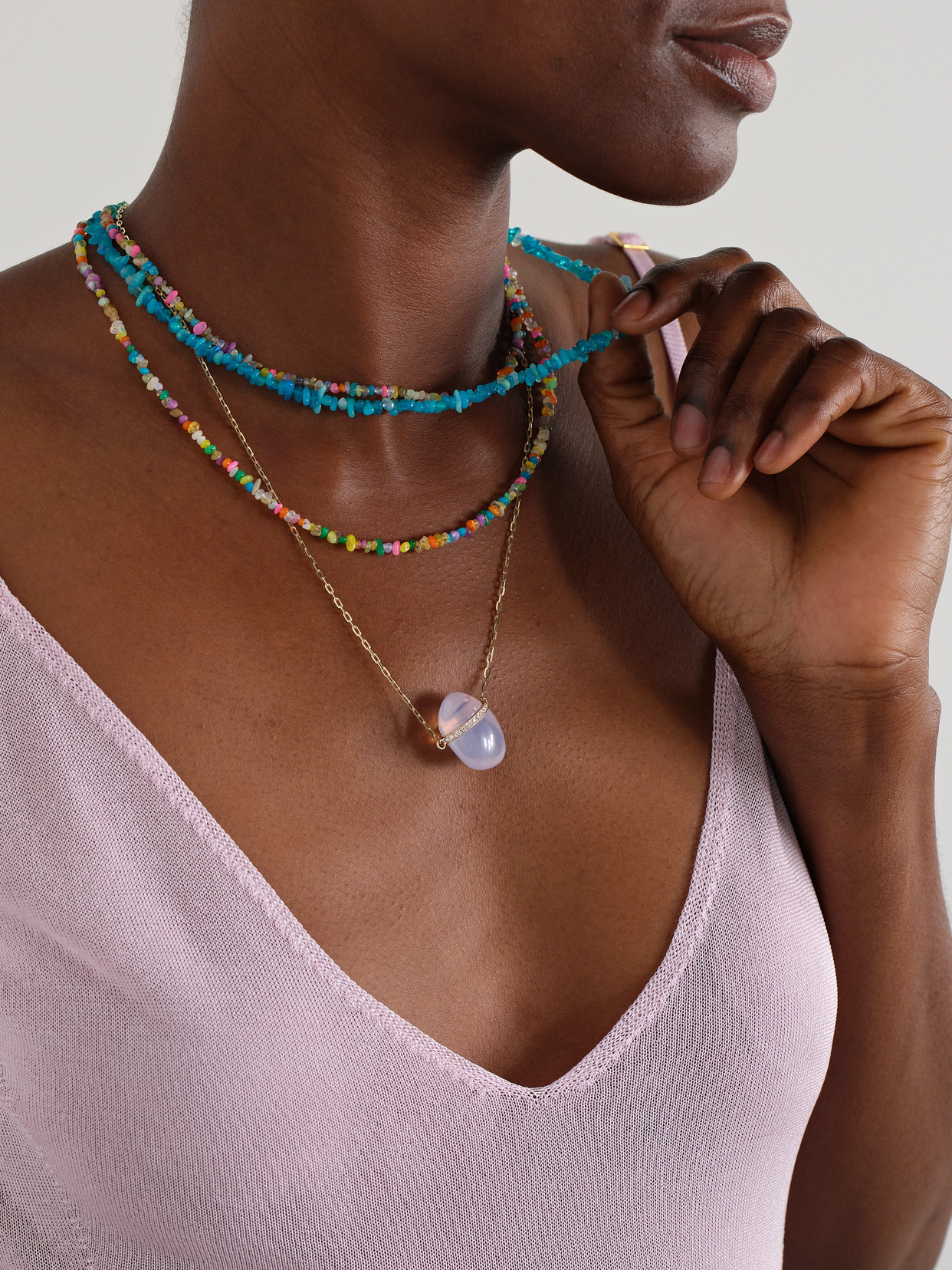 Jia Jia Mini 14-karat Gold Opal Necklace In Multi