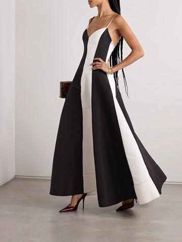 Christopher John Rogers Striped silk-faille gown