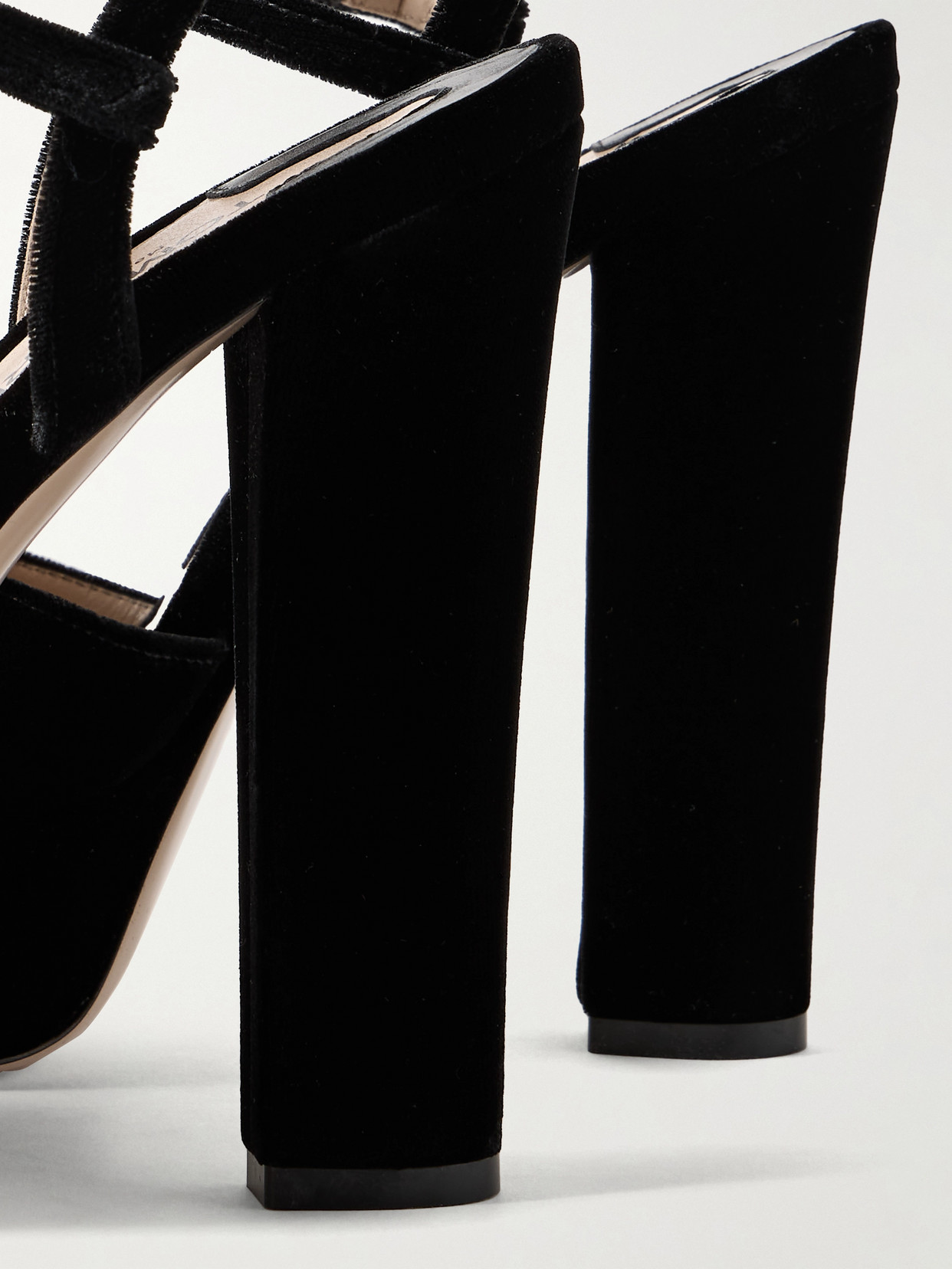 Tom Ford Brigitte Bow-embellished Velvet Platform Sandals In Black