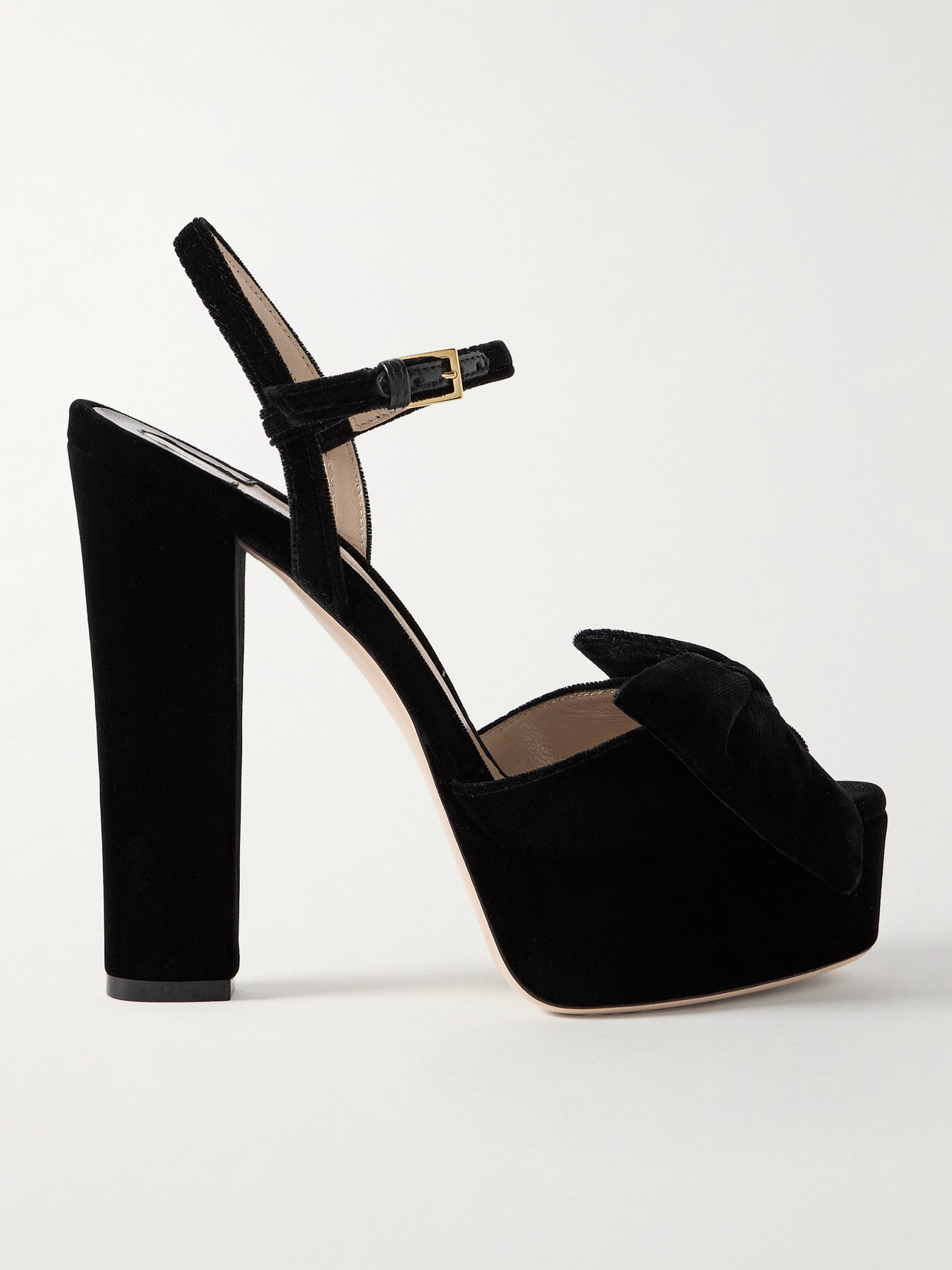 Tom Ford Brigitte Bow-embellished Velvet Platform Sandals In Black