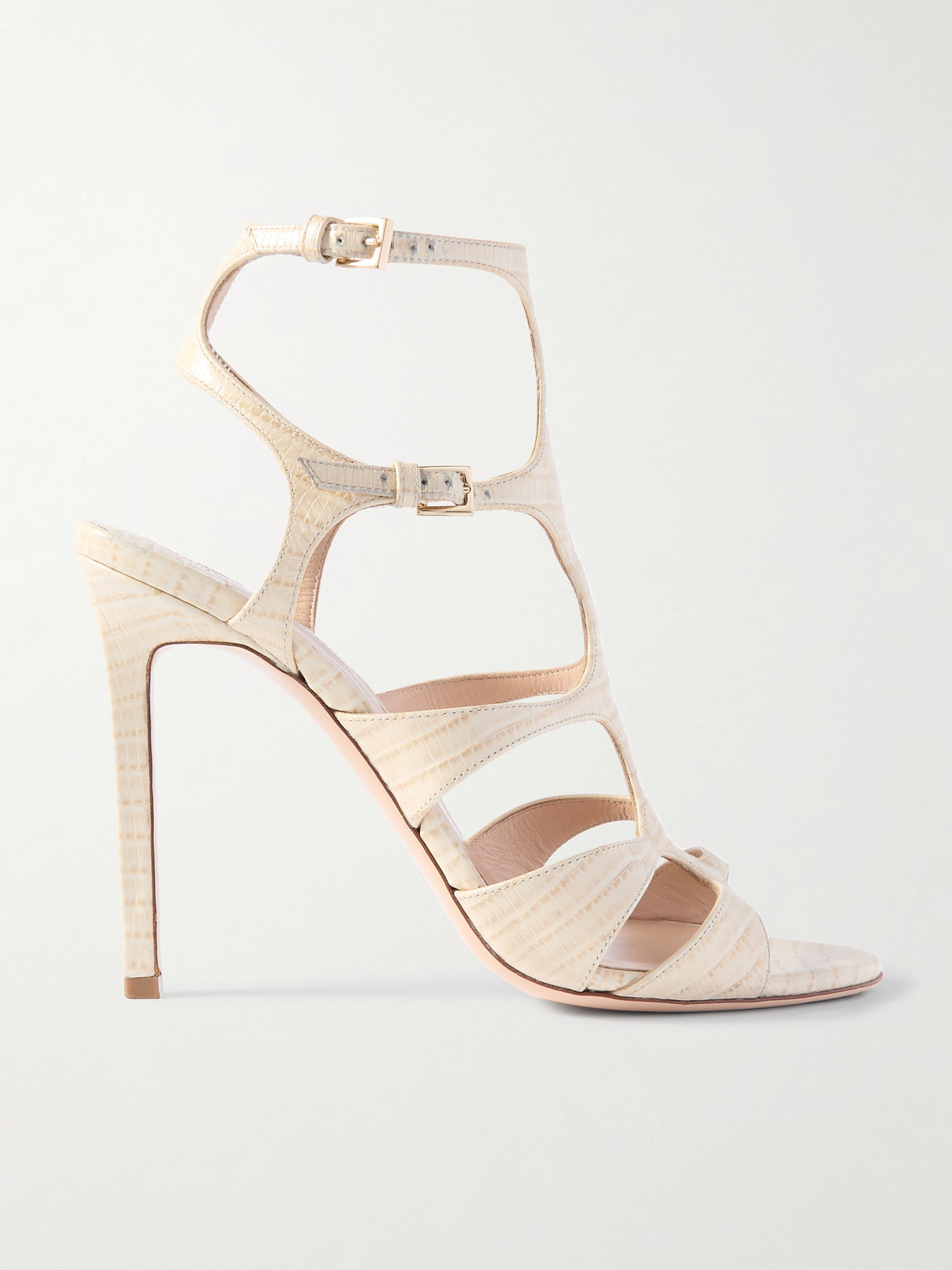 TOM FORD - Paradise Snake-effect Leather Sandals - Ivory