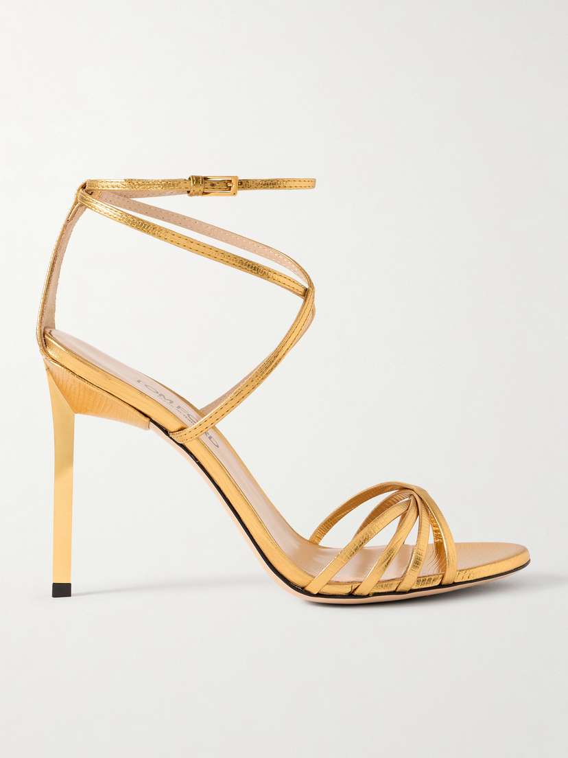 Tom Ford Metallic Lizard-effect Leather Sandals