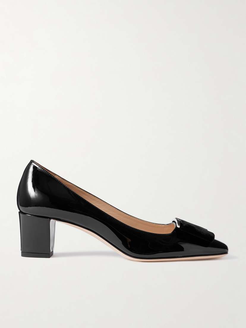 Tom Ford Audrey Embellished Velvet-trimmed Patent-leather Pumps