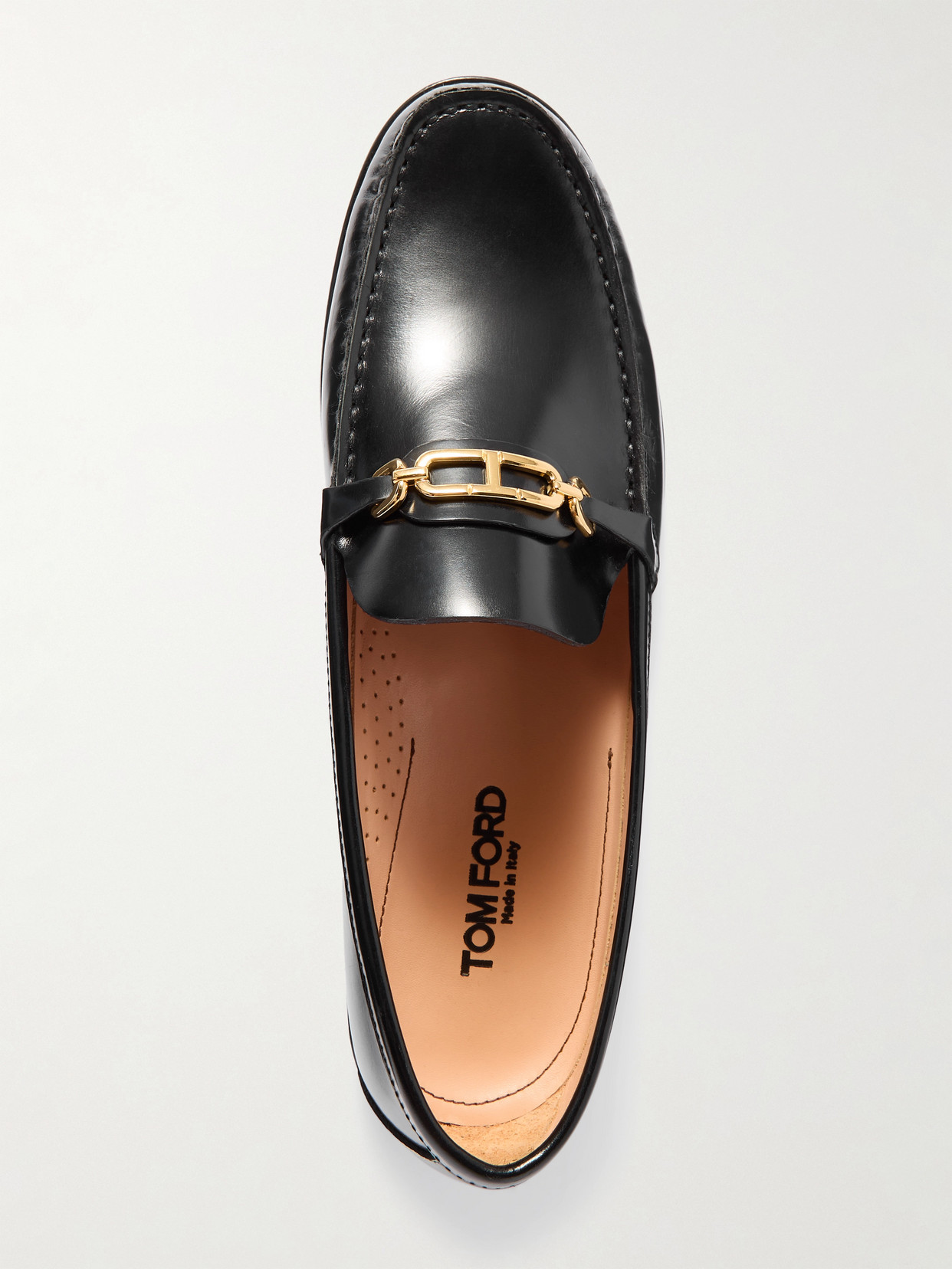 Tom Ford Whitney Leather T Chain Loafers In Black