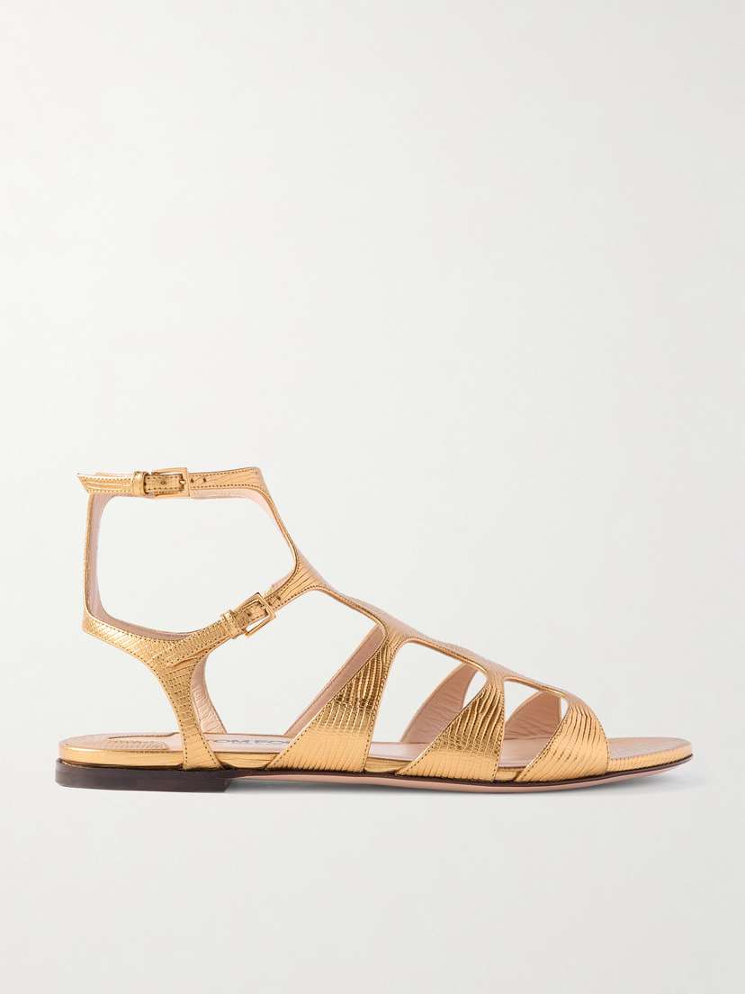 Tom Ford Metallic Lizard-effect Leather Sandals