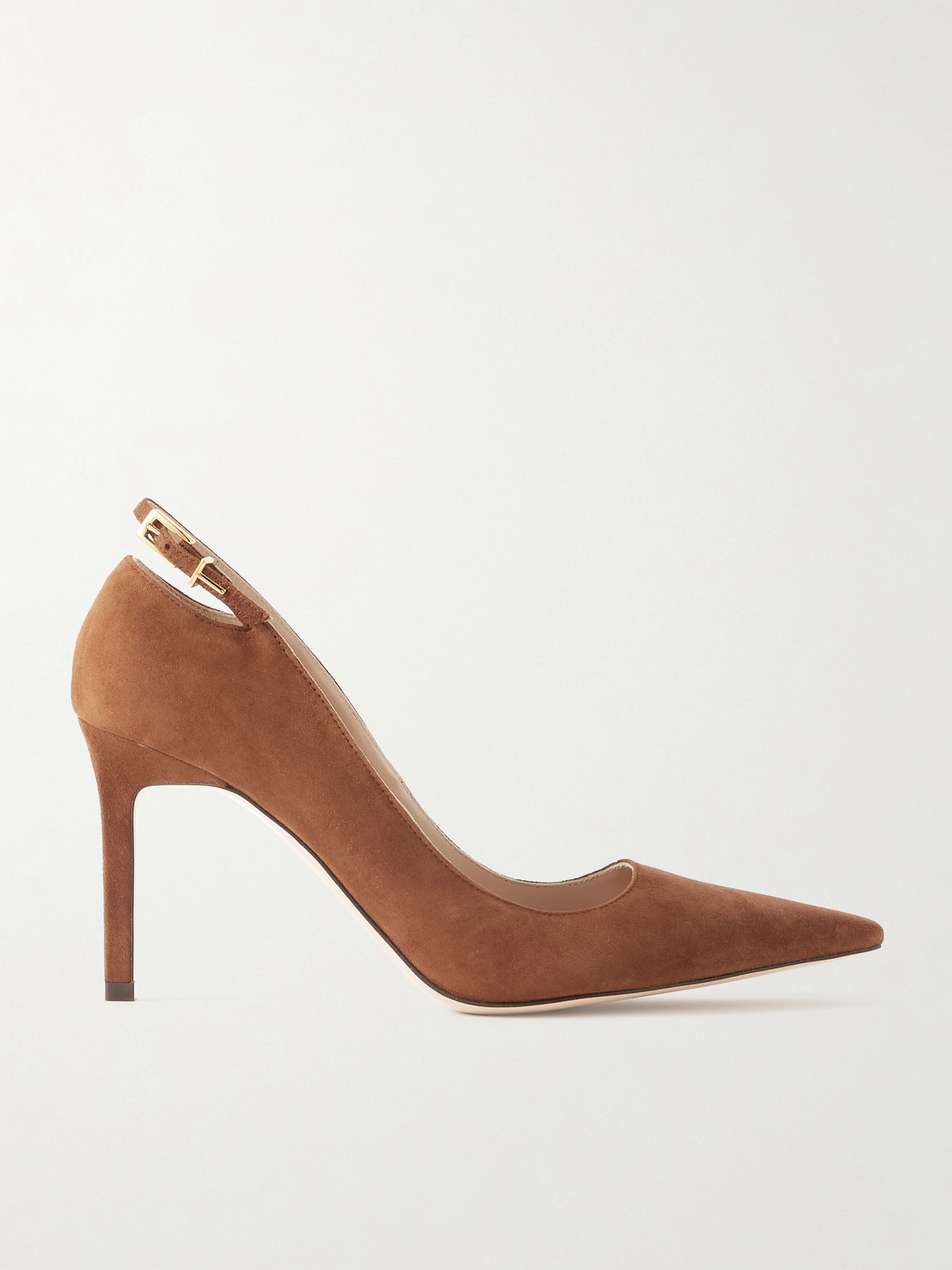 Tom Ford Angelina Cutout Buckle-detailed Suede Pumps In Brown