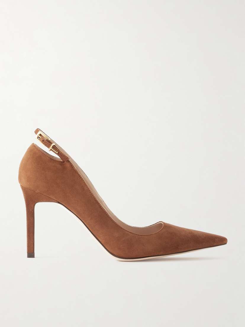 Tom Ford Angelina Cutout Buckle-detailed Suede Pumps