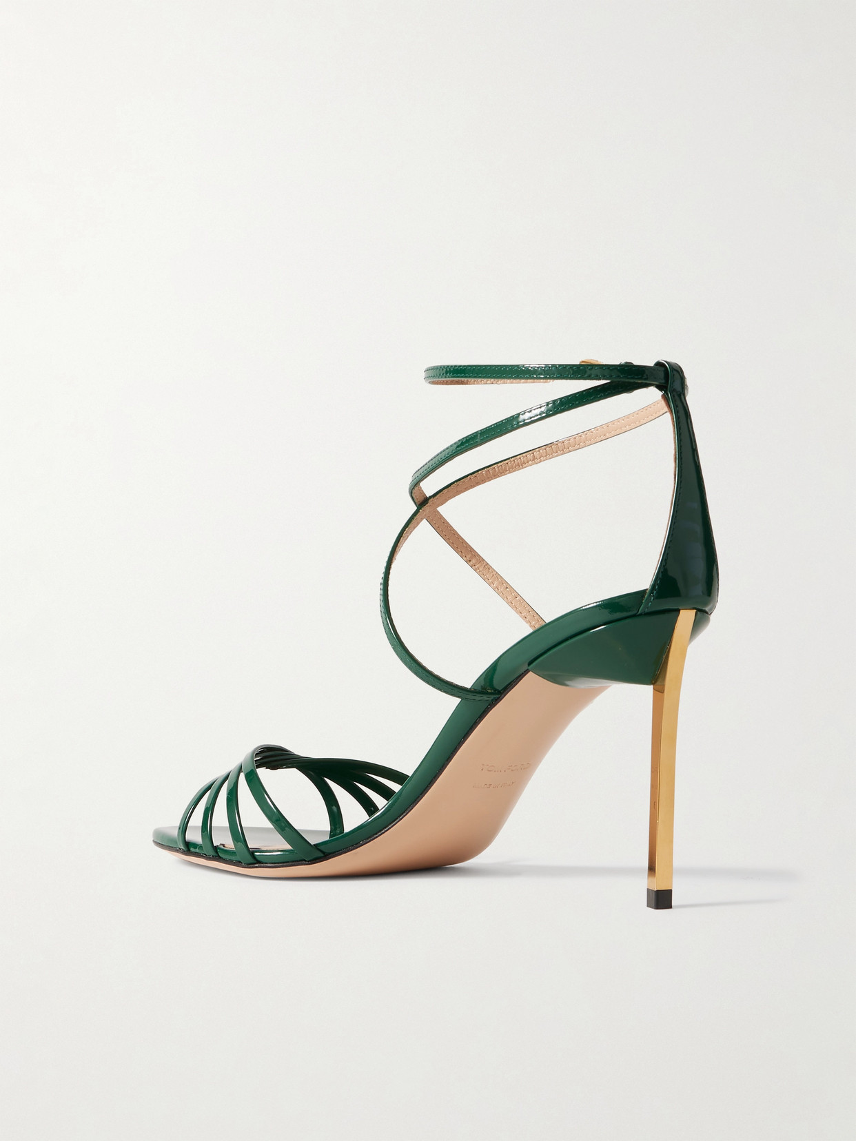 Tom Ford Ida Patent-leather Sandals In Green