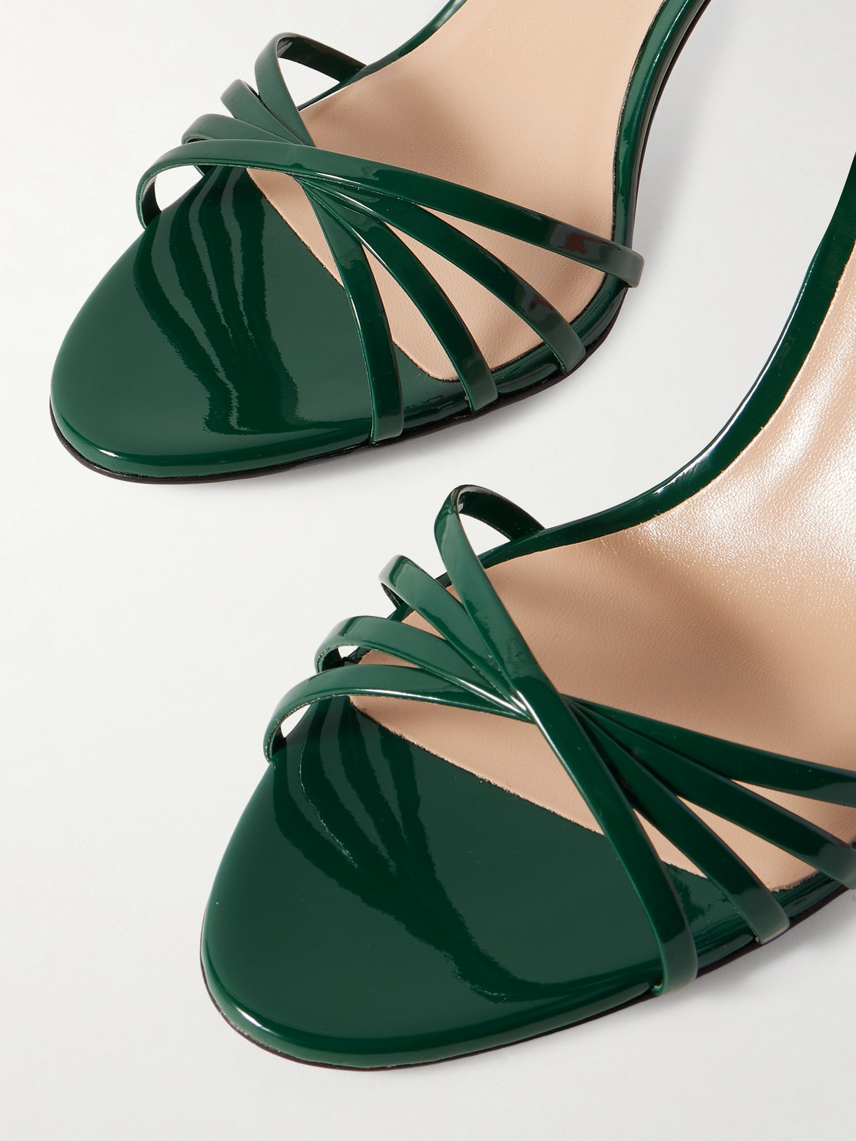 Tom Ford Ida Patent-leather Sandals In Green