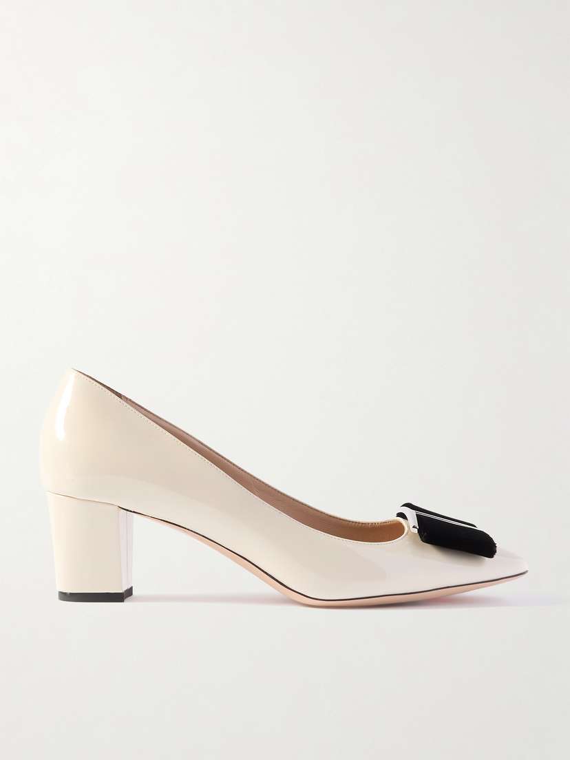 Tom Ford Audrey Embellished Velvet-trimmed Patent-leather Pumps