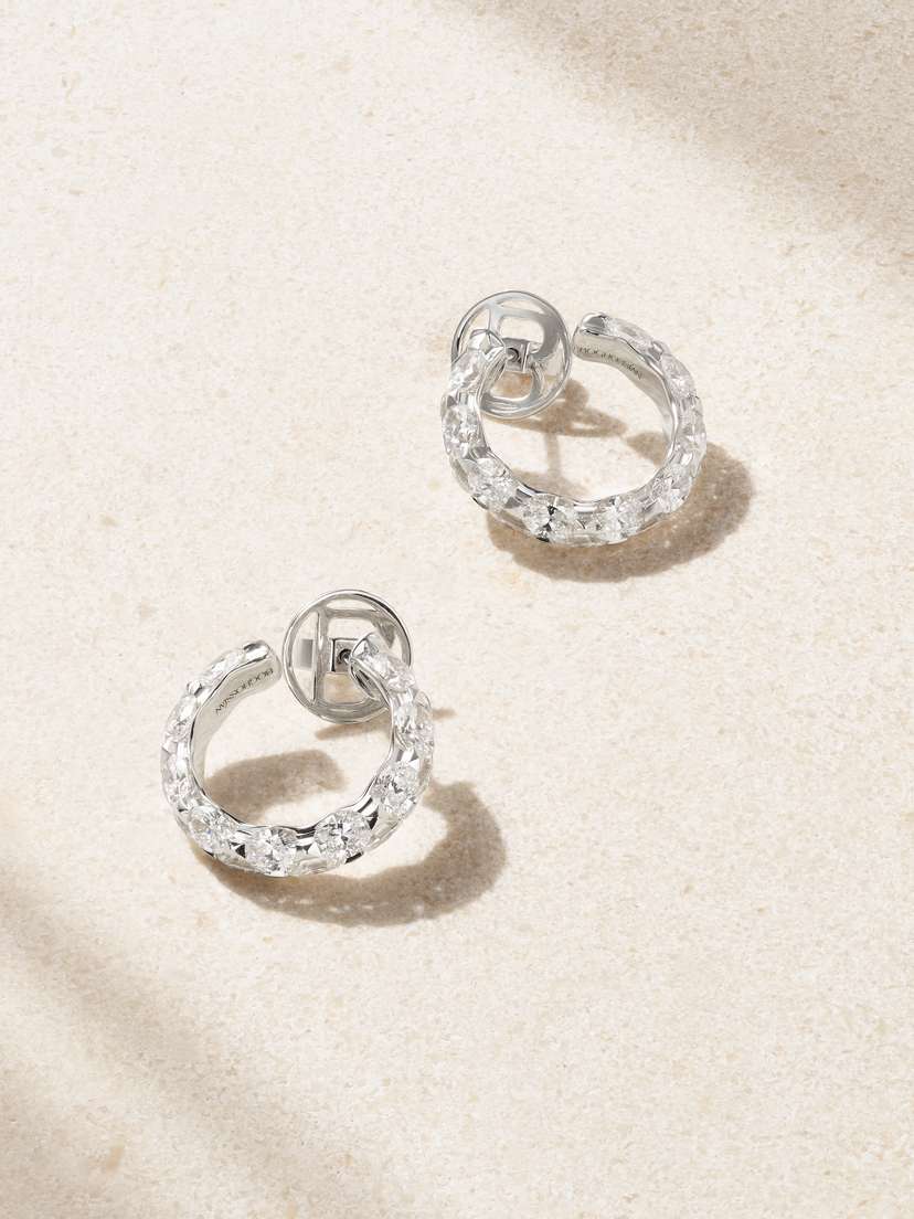 Boghossian Merveilles 18-karat White Gold Diamond Hoop Earrings