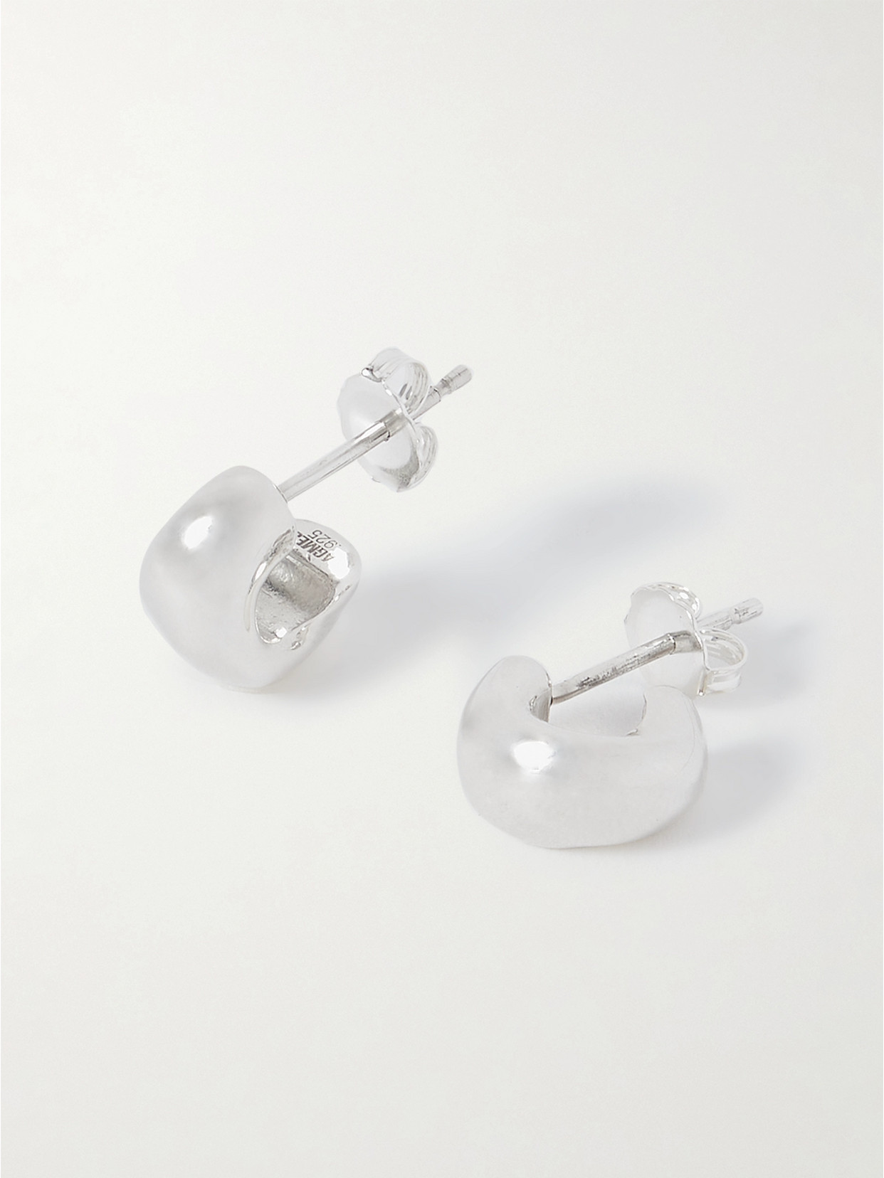 Agmes Mini Dahlia Sterling Silver Hoop Earrings