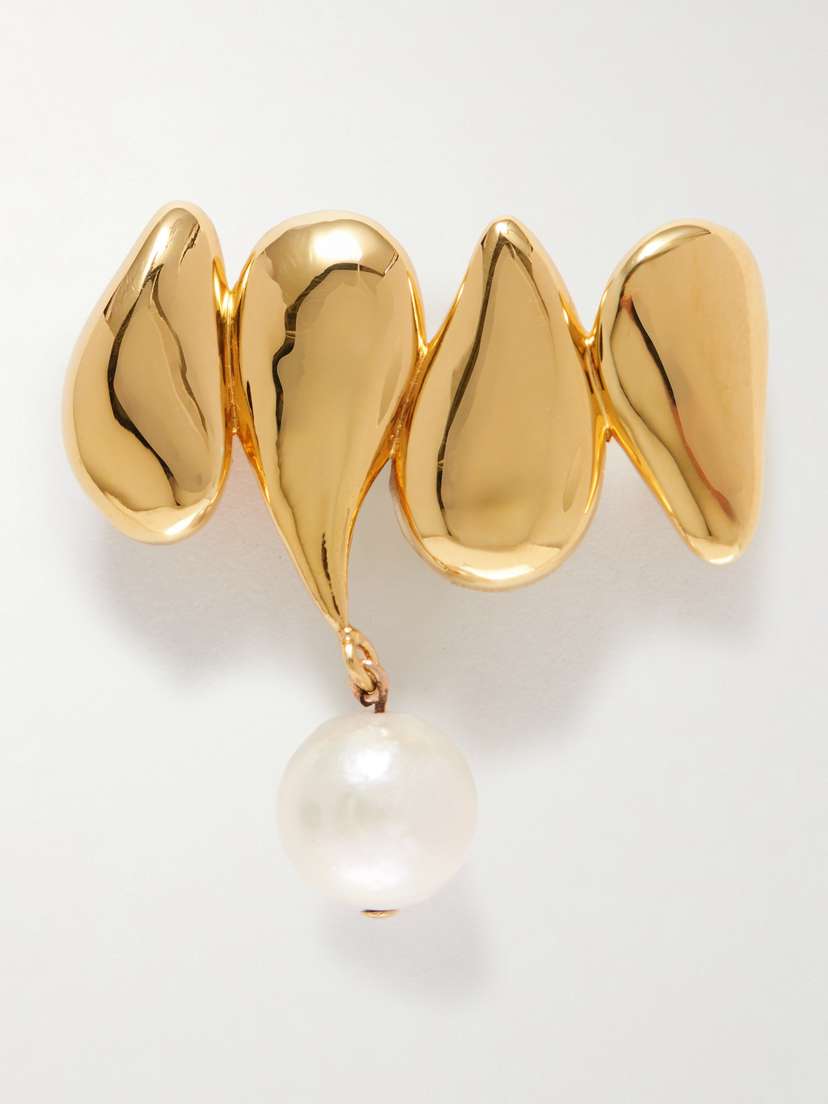 AGMES Joy Gold Vermeil Pearl Brooch