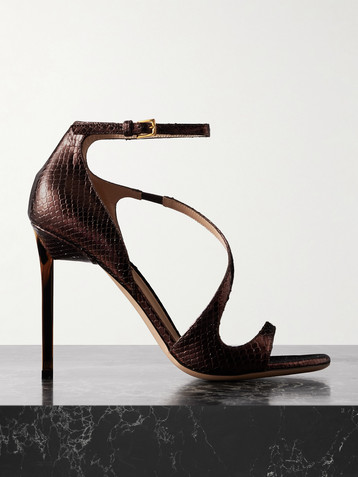 Tom Ford Newton snake-effect leather sandals