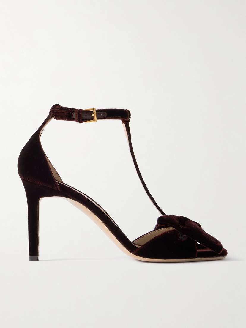 Tom Ford Brigitte Bow-embellished Velvet Sandals