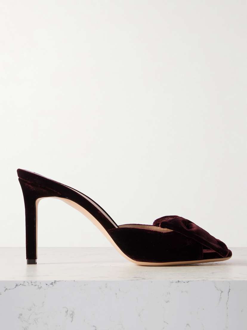 Tom Ford Brigitte Bow-embellished Velvet Mules