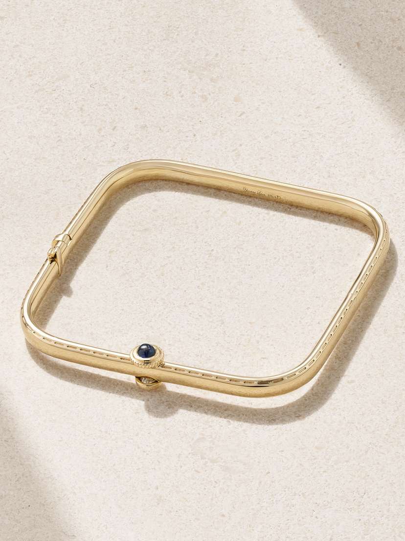 Yvonne Léon Jonc Gousset 9-karat Gold, apphire And Diamond Bracelet