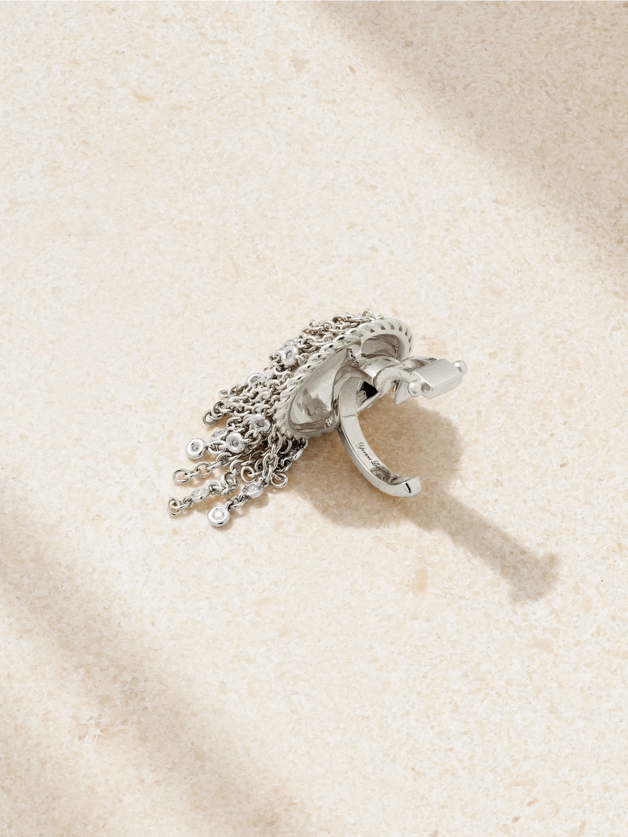 Yvonne Léon 18-karat White Gold Diamond Single Ear Cuff In Silver