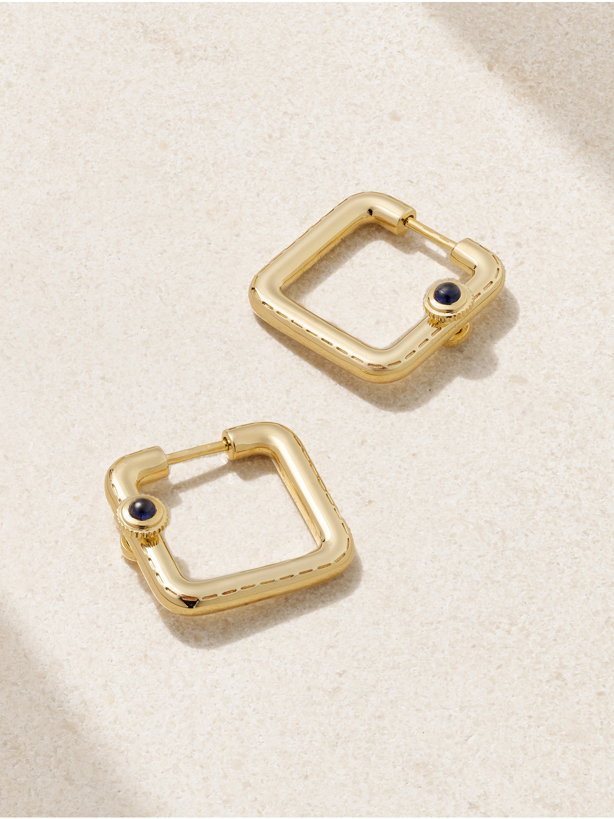 Yvonne Léon - Gousset 9-karat Gold, Sapphire And Diamond Hoop Earrings - One size