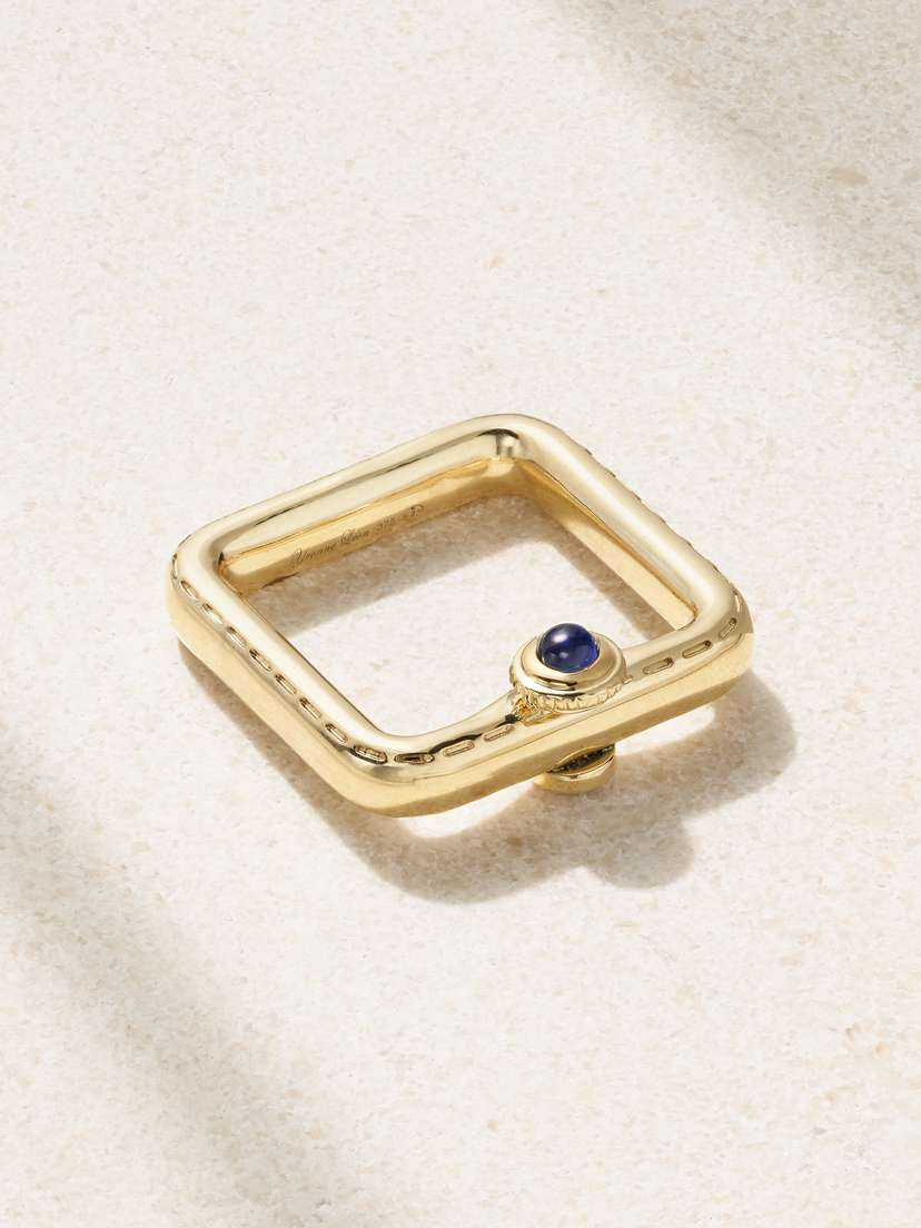 Yvonne Léon Bague Gousset 9-karat Gold, Sapphire And Diamond Ring