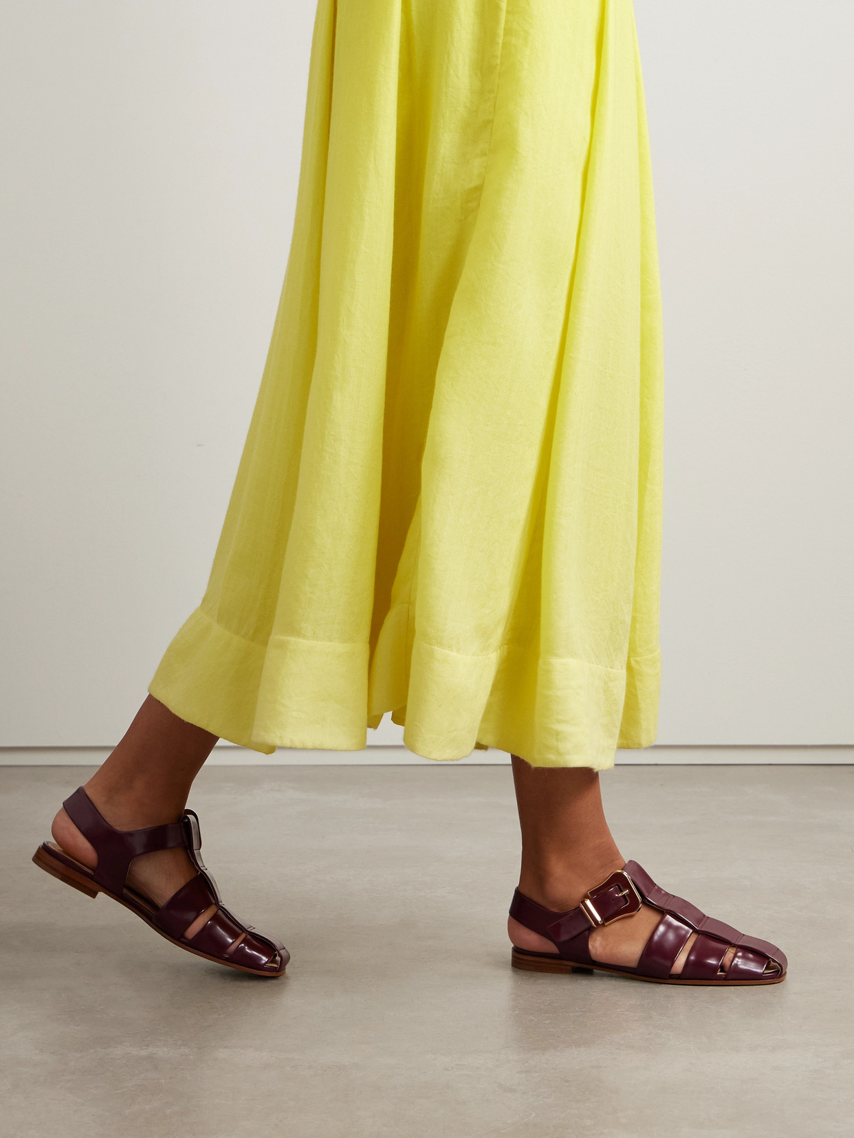 GABRIELA HEARST ZOEY PATENT-LEATHER SANDALS