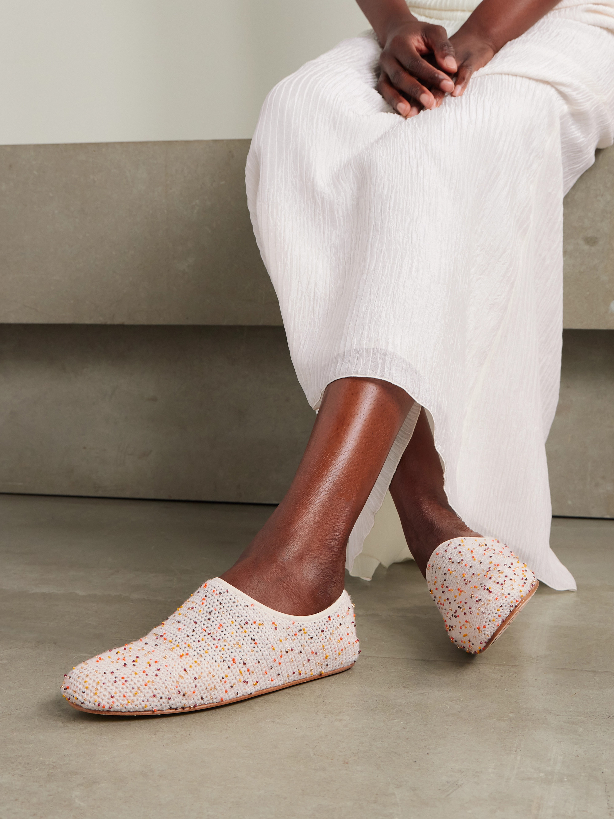 Gabriela Hearst Callie beaded crocheted ballet flats thumbnail