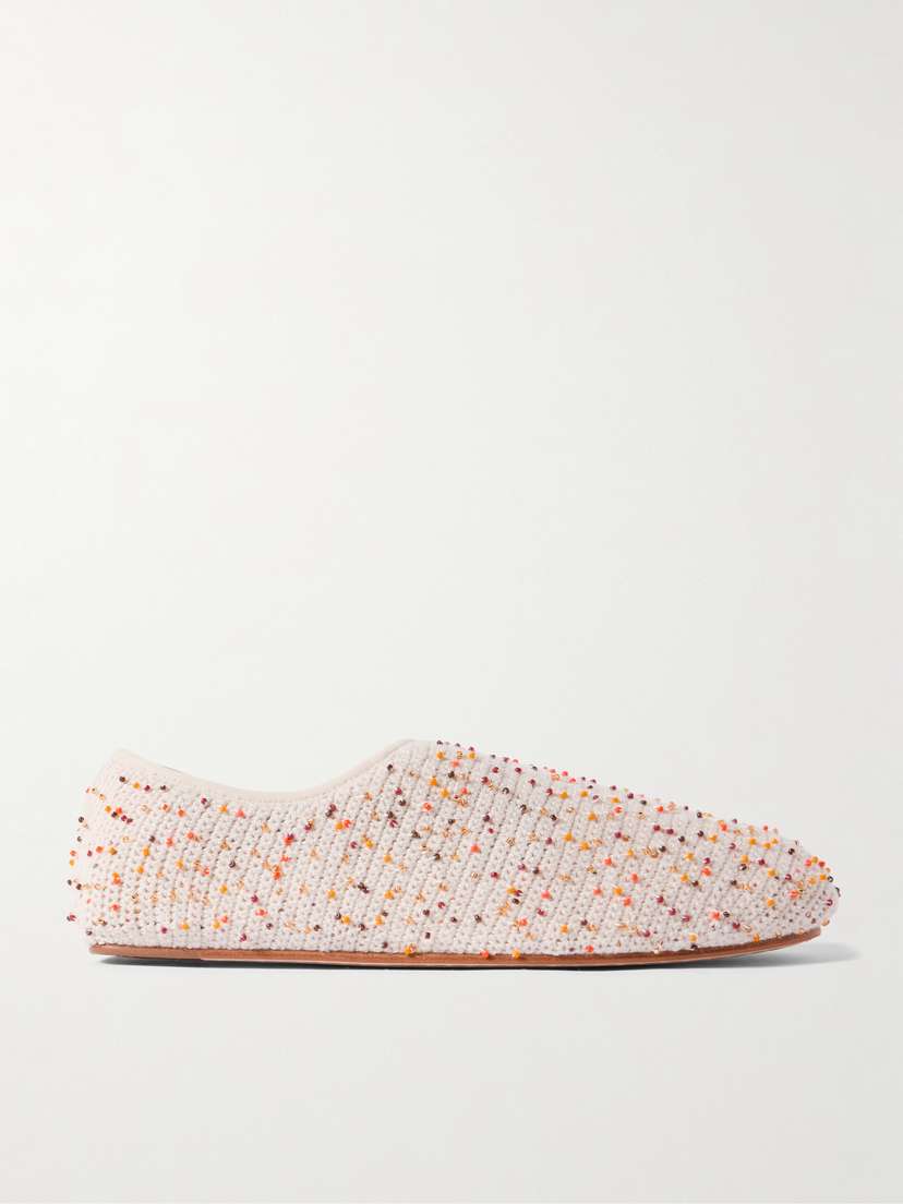 Gabriela Hearst Callie Beaded Crocheted Ballet Flats