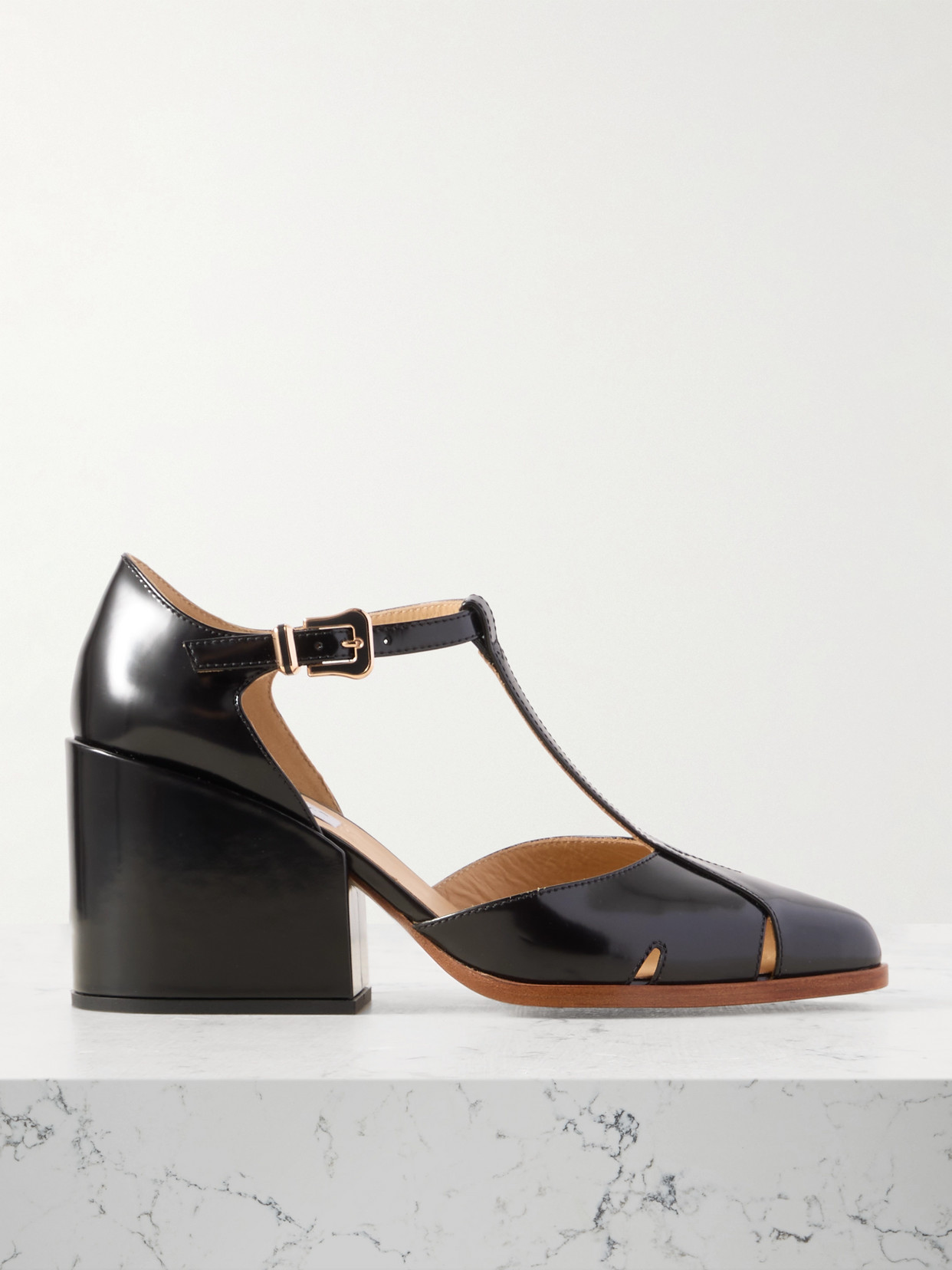 Gabriela Hearst - Evita Glossed-leather Pumps - Black