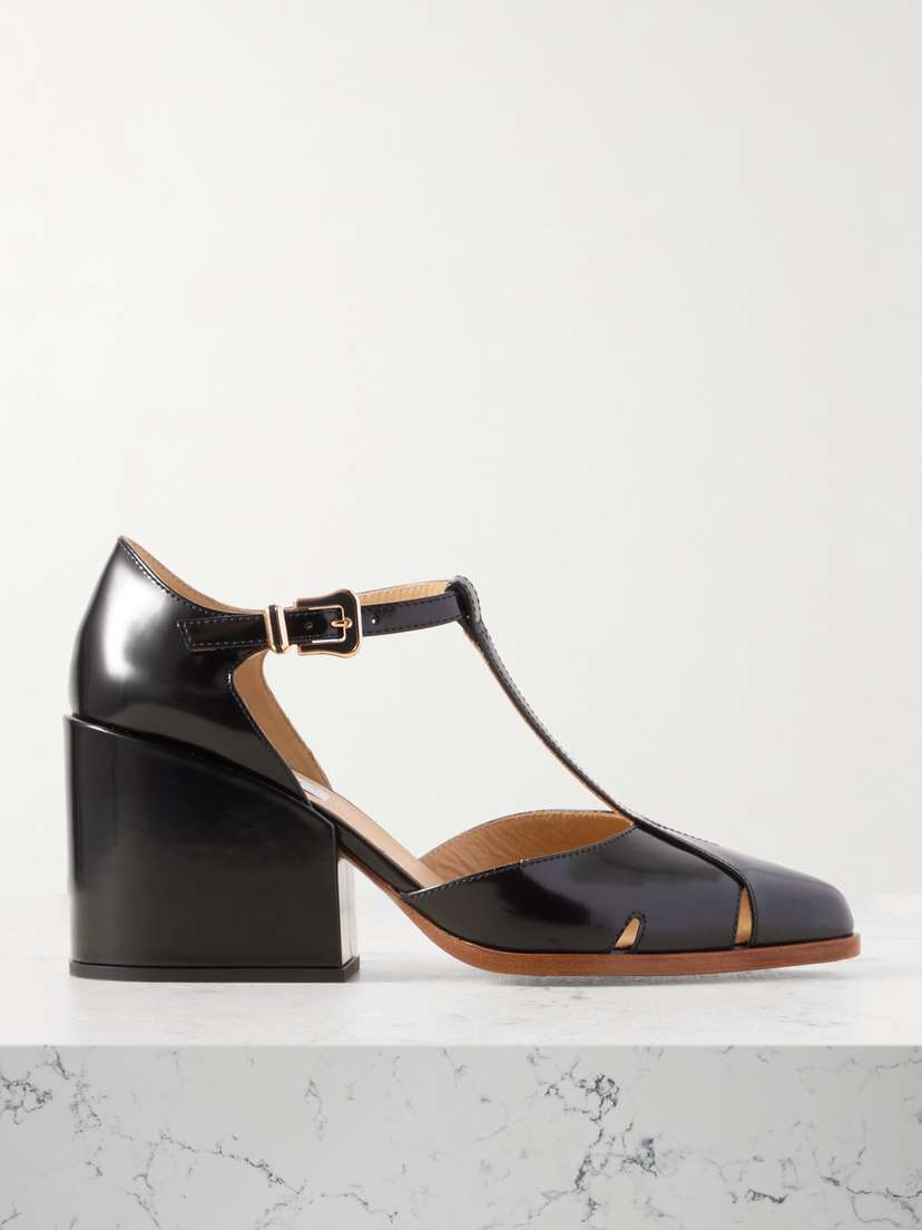 Gabriela Hearst Evita Glossed-leather Pumps