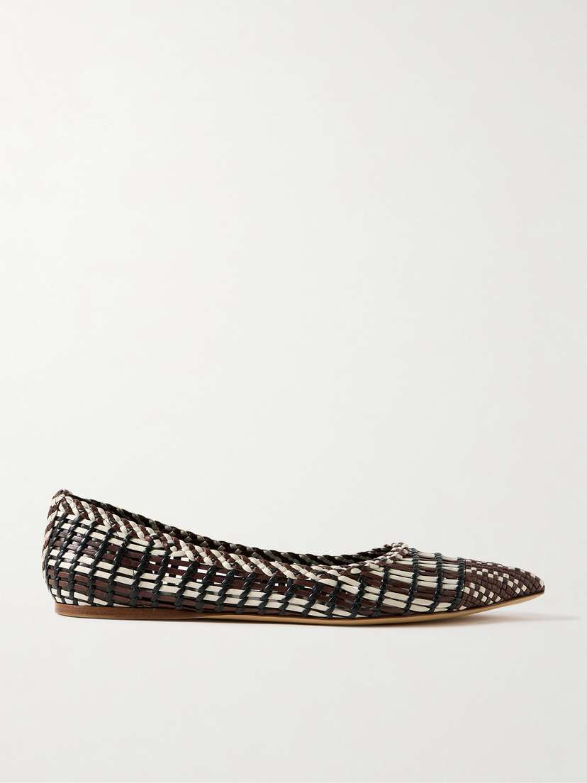 Gabriela Hearst Milos Woven Leather Ballet Flats
