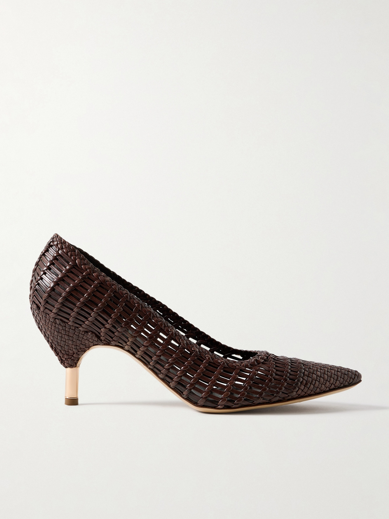 Gabriela Hearst Andres Woven Leather Pumps In Brown