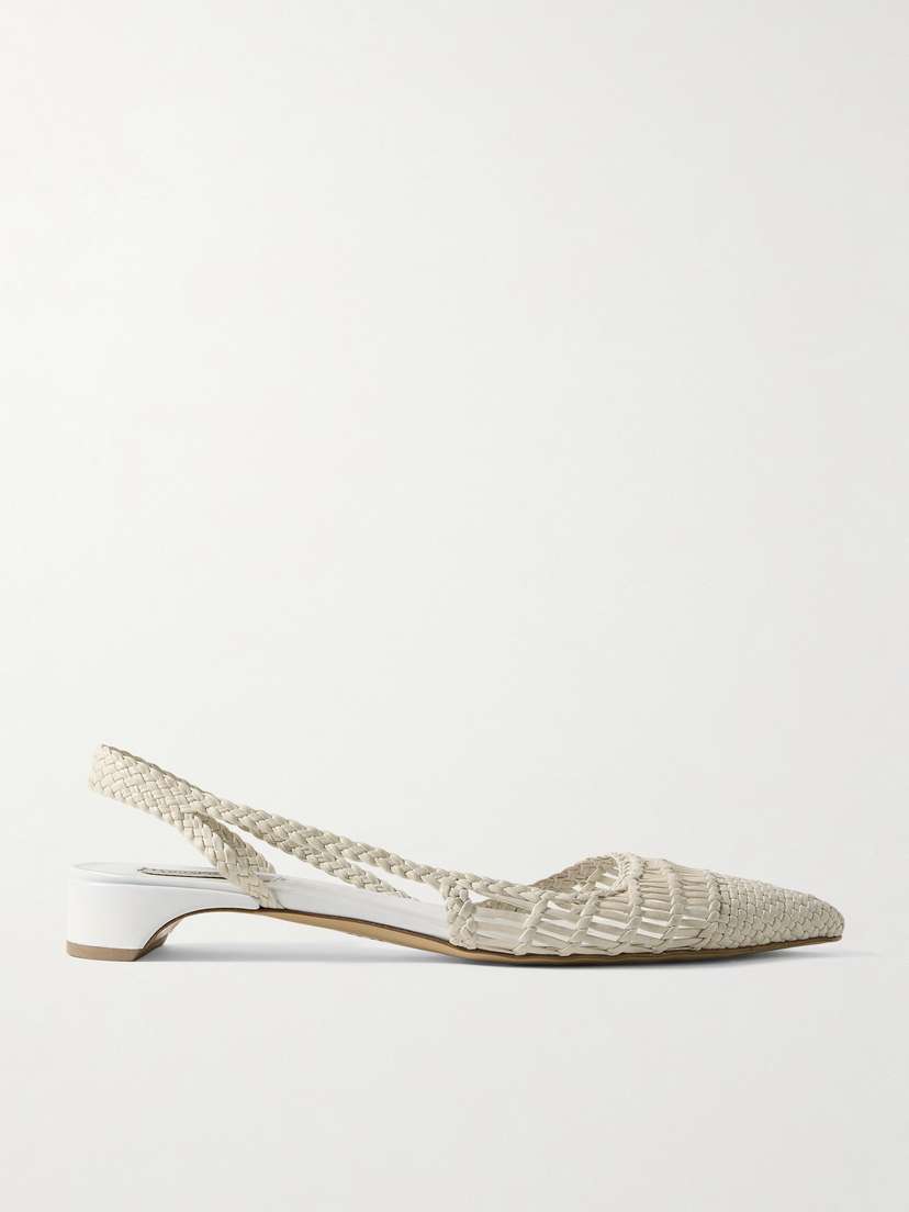 Gabriela Hearst Perro Woven Leather Slingback Pumps
