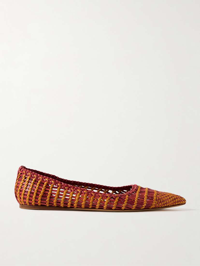 Gabriela Hearst Milos Woven Leather Ballet Flats