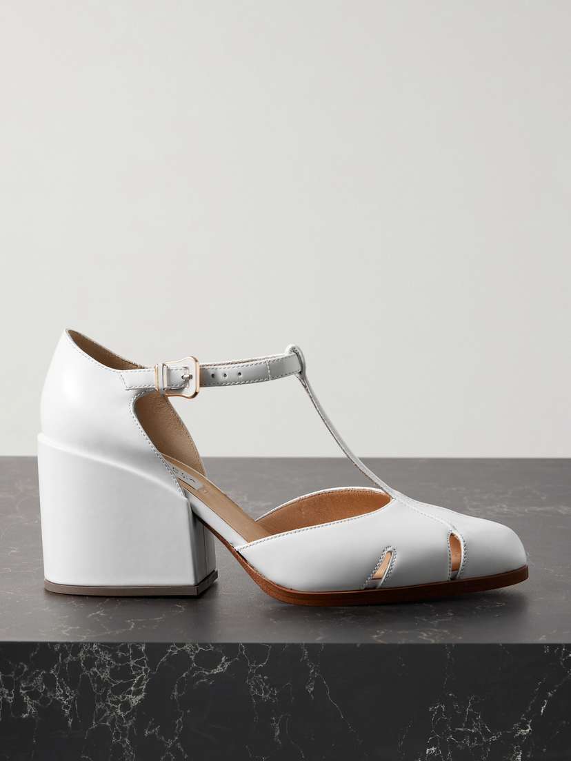 Gabriela Hearst Evita Glossed-leather Pumps