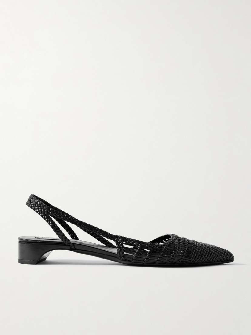Gabriela Hearst Perro Woven Leather Slingback Pumps