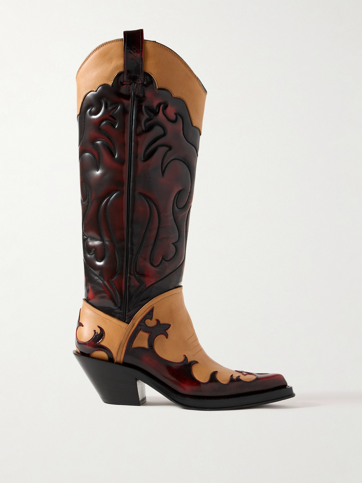 Gabriela Hearst - Capitana Two-tone Glossed And Smooth-leather Knee Boots - Brown