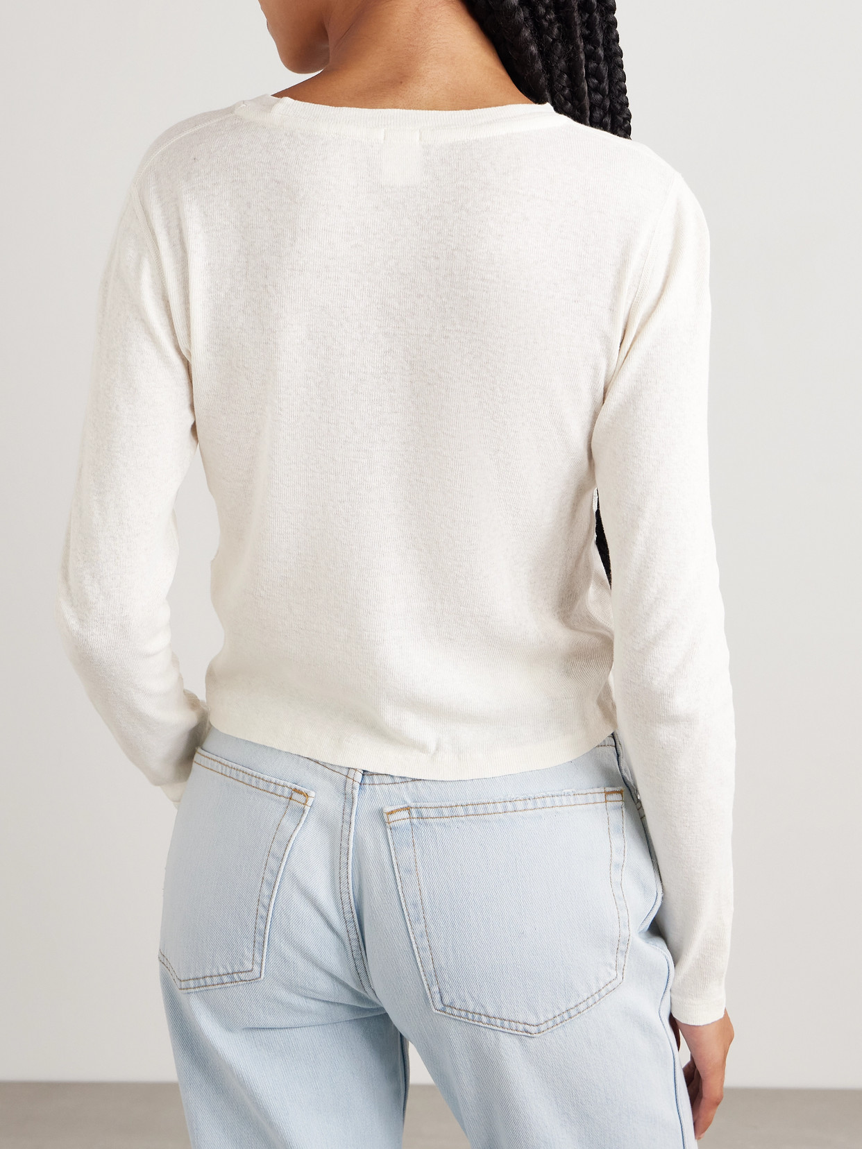 Re/done + Hanes 90s Baby Cotton-jersey T-shirt In Off-white