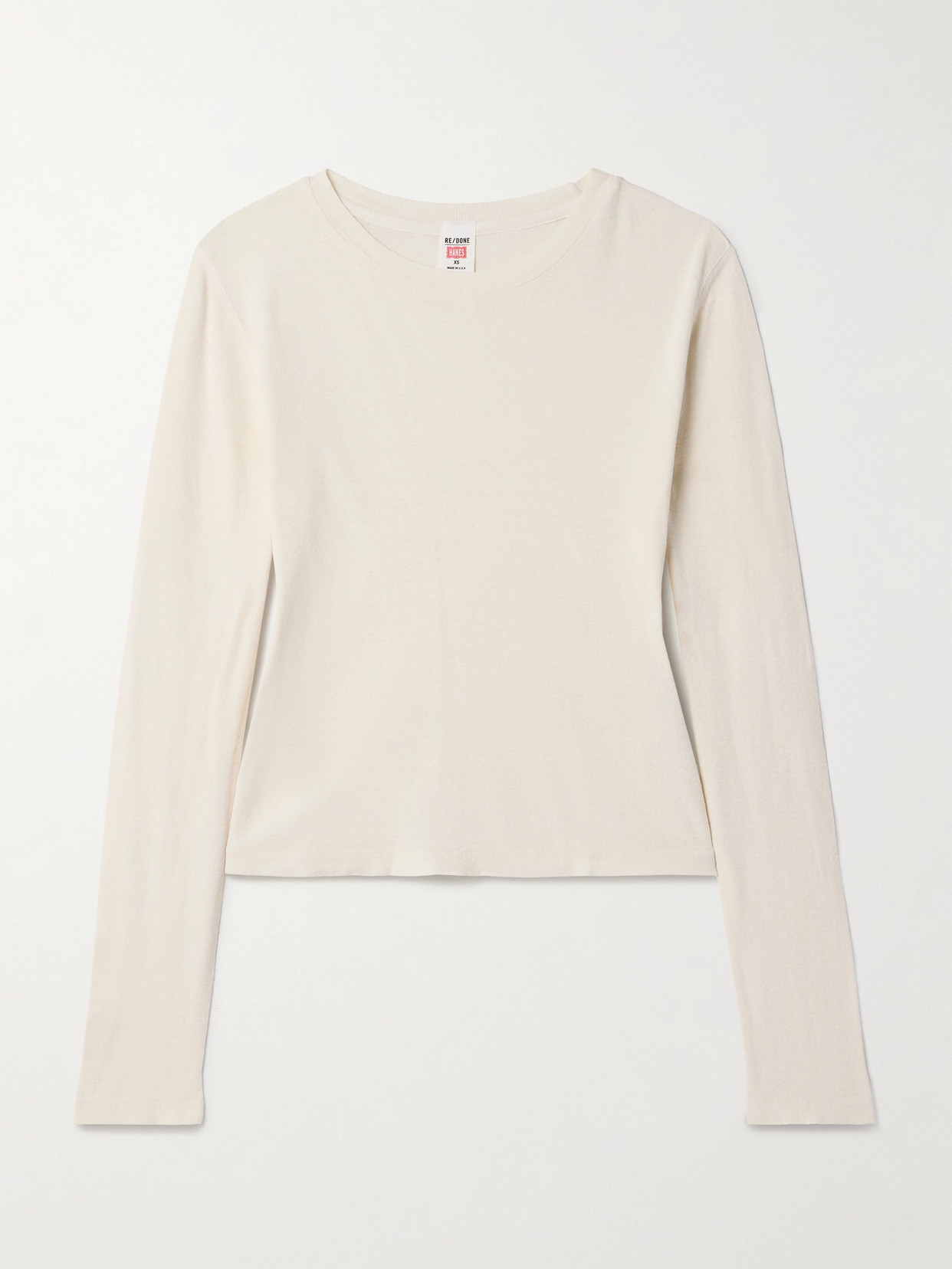 Re/done + Hanes 90s Baby Cotton-jersey T-shirt In Off-white