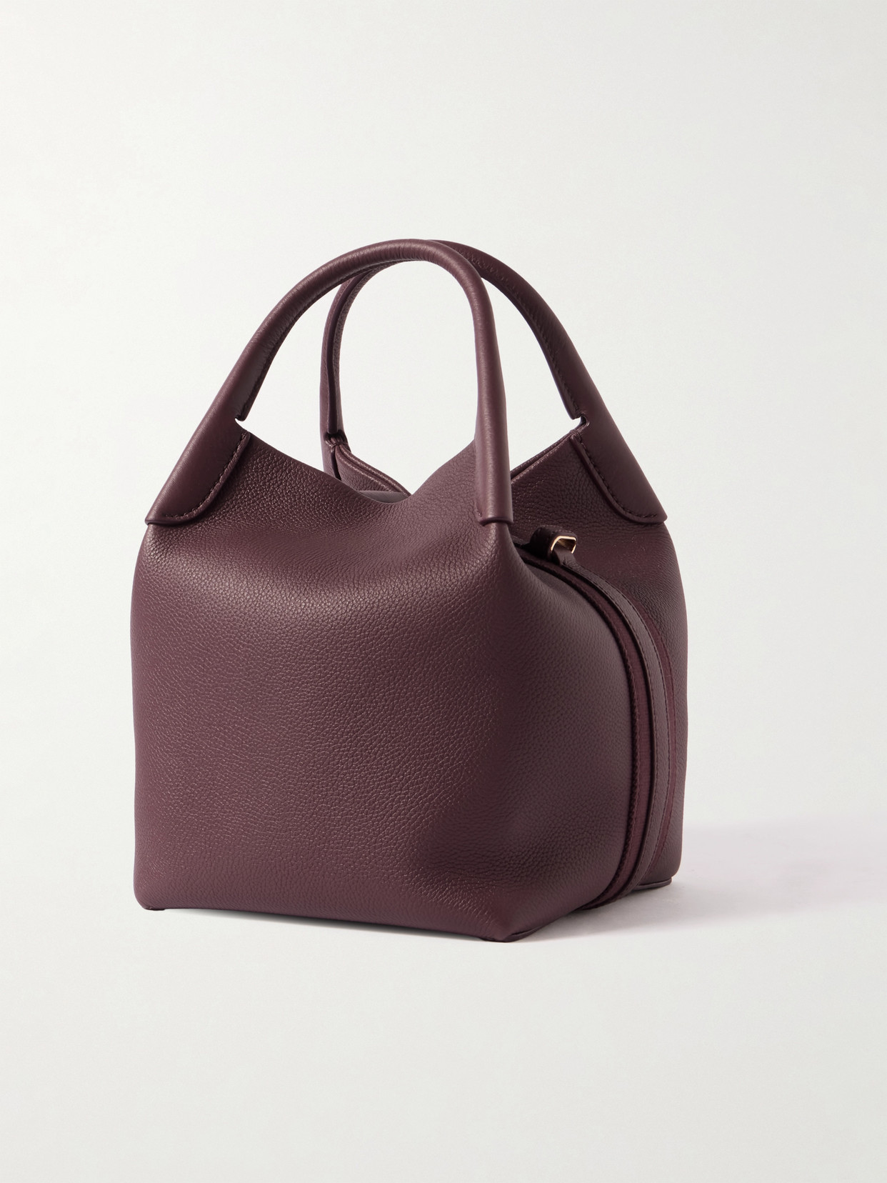 Loro Piana Bale Small Leather Top-handle Bag In Burgundy