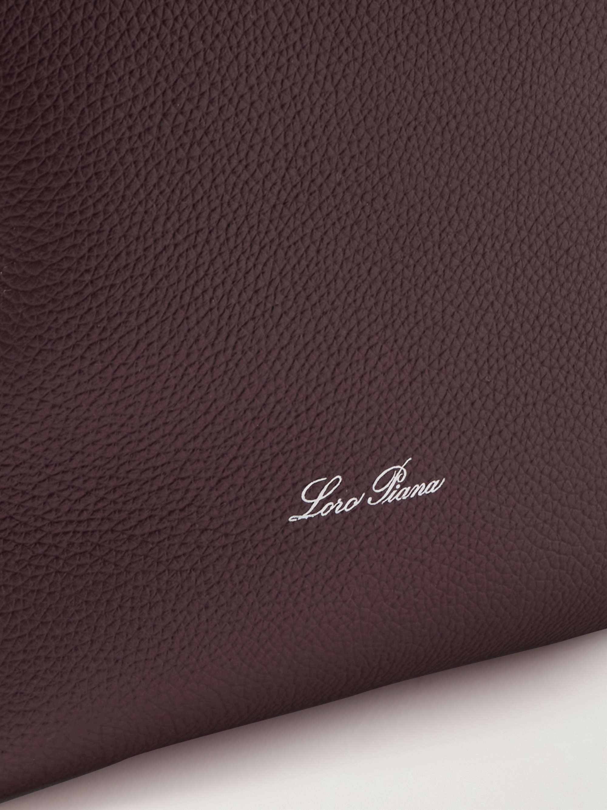LORO PIANA Bale canvas-trimmed textured-leather tote