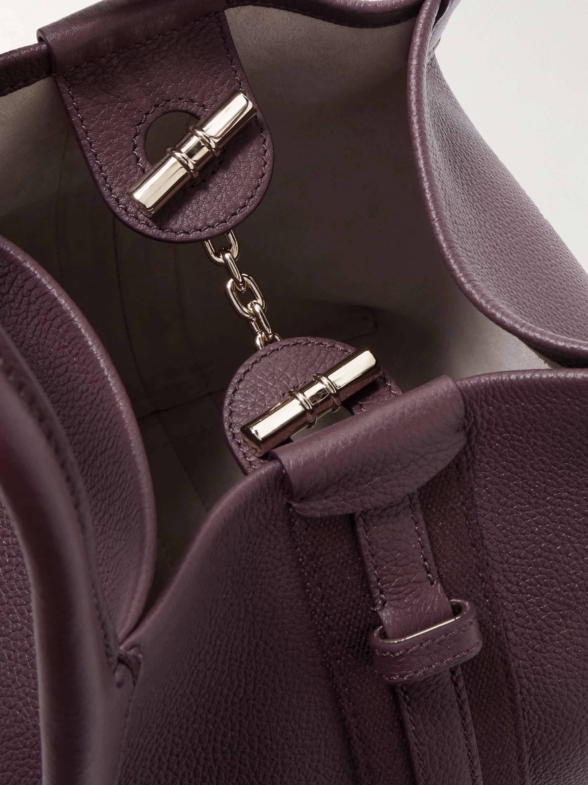 LORO PIANA Bale canvas-trimmed textured-leather tote