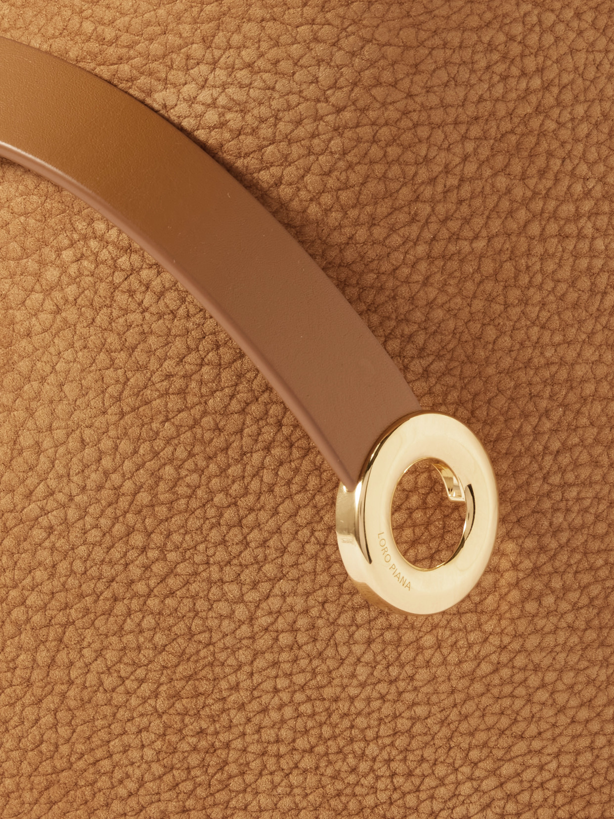 Loro Piana Ghiera Large Leather-trimmed Nubuck Tote In Brown