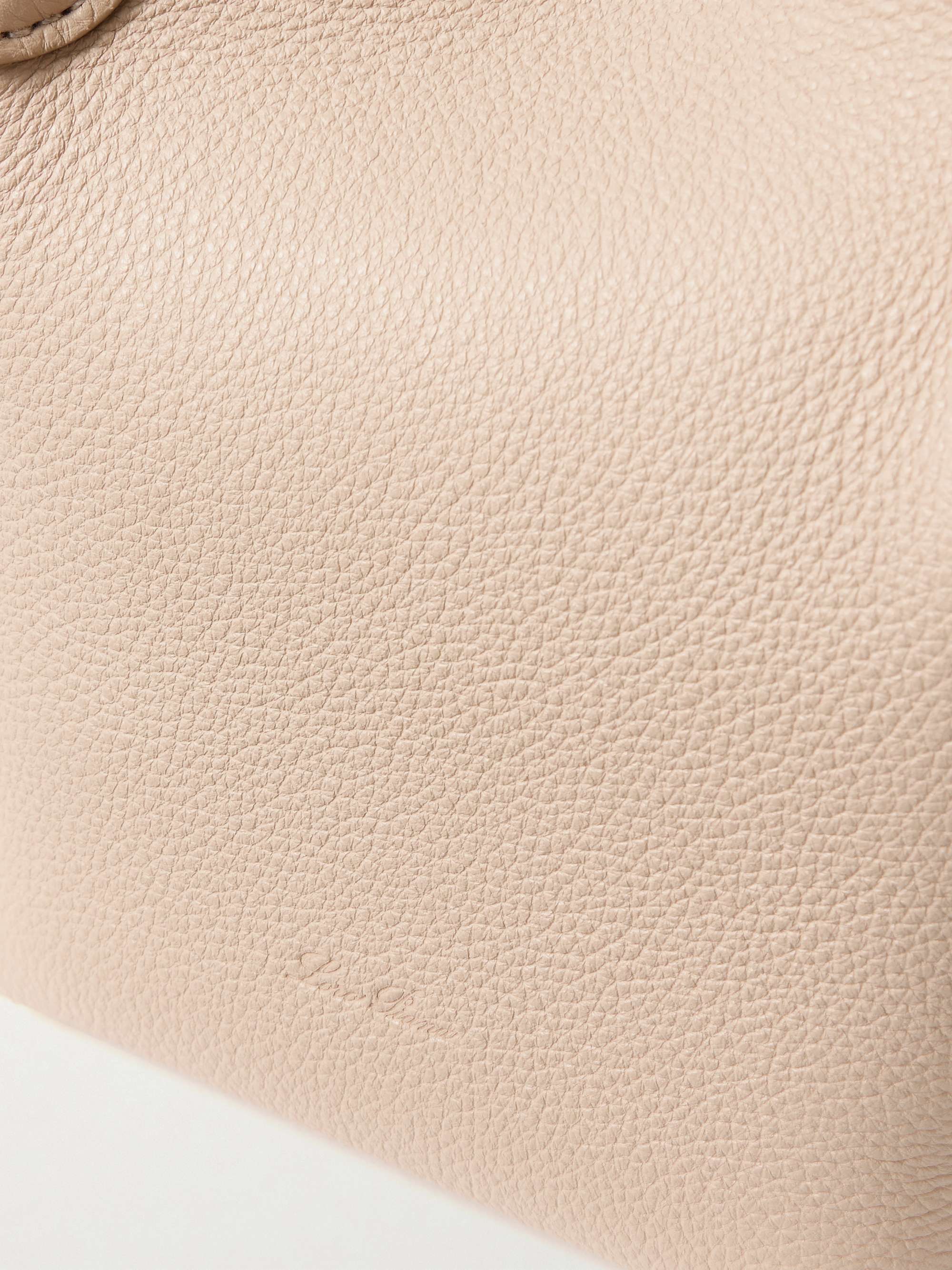 LORO PIANA Bale grosgrain-trimmed textured-leather shoulder bag