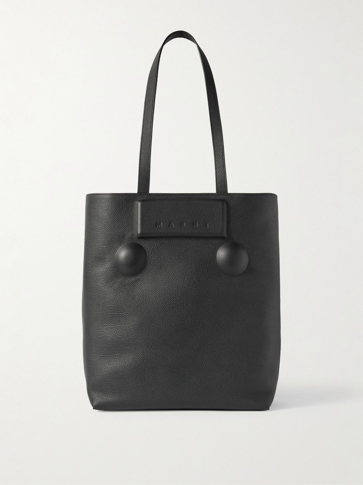 Marni Trunkaroo North/south Medium Embossed Textured-leather Tote In Black