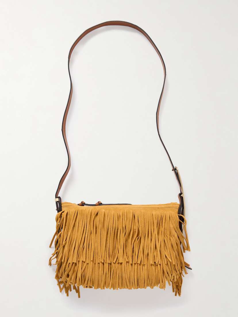 Isabel Marant Leyden Mini Fringed Suede Shoulder Bag