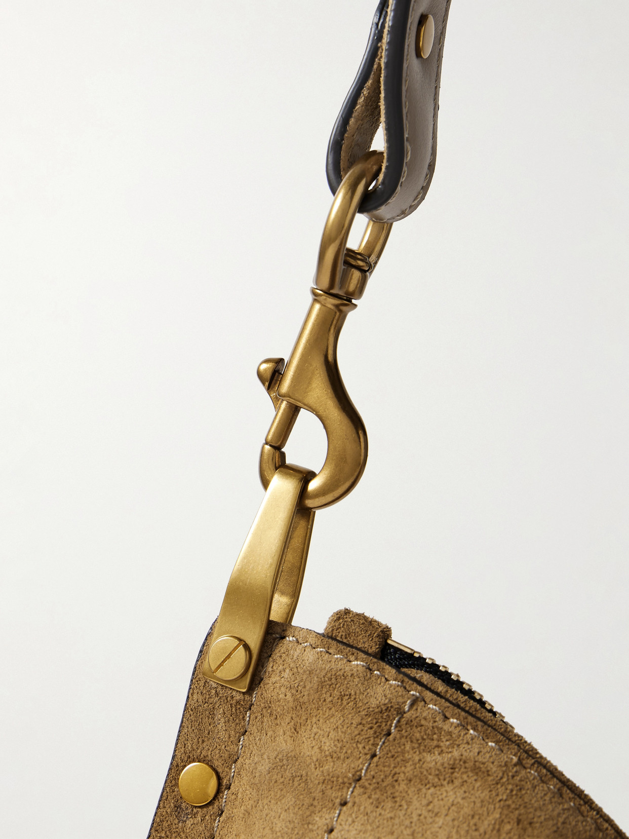 Isabel Marant Oskan Studded Suede Shoulder Bag In Brown