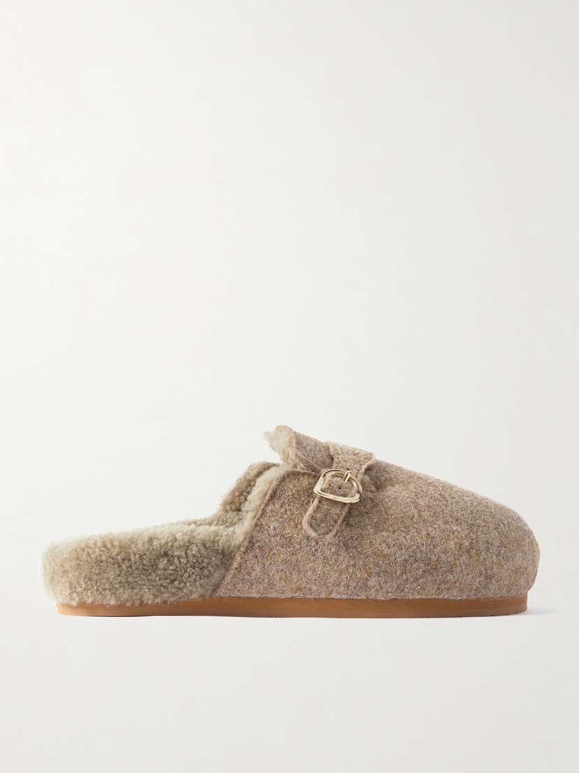 Ancient Greek Sandals Vasilitsa Shearling-lined Felt Slippers