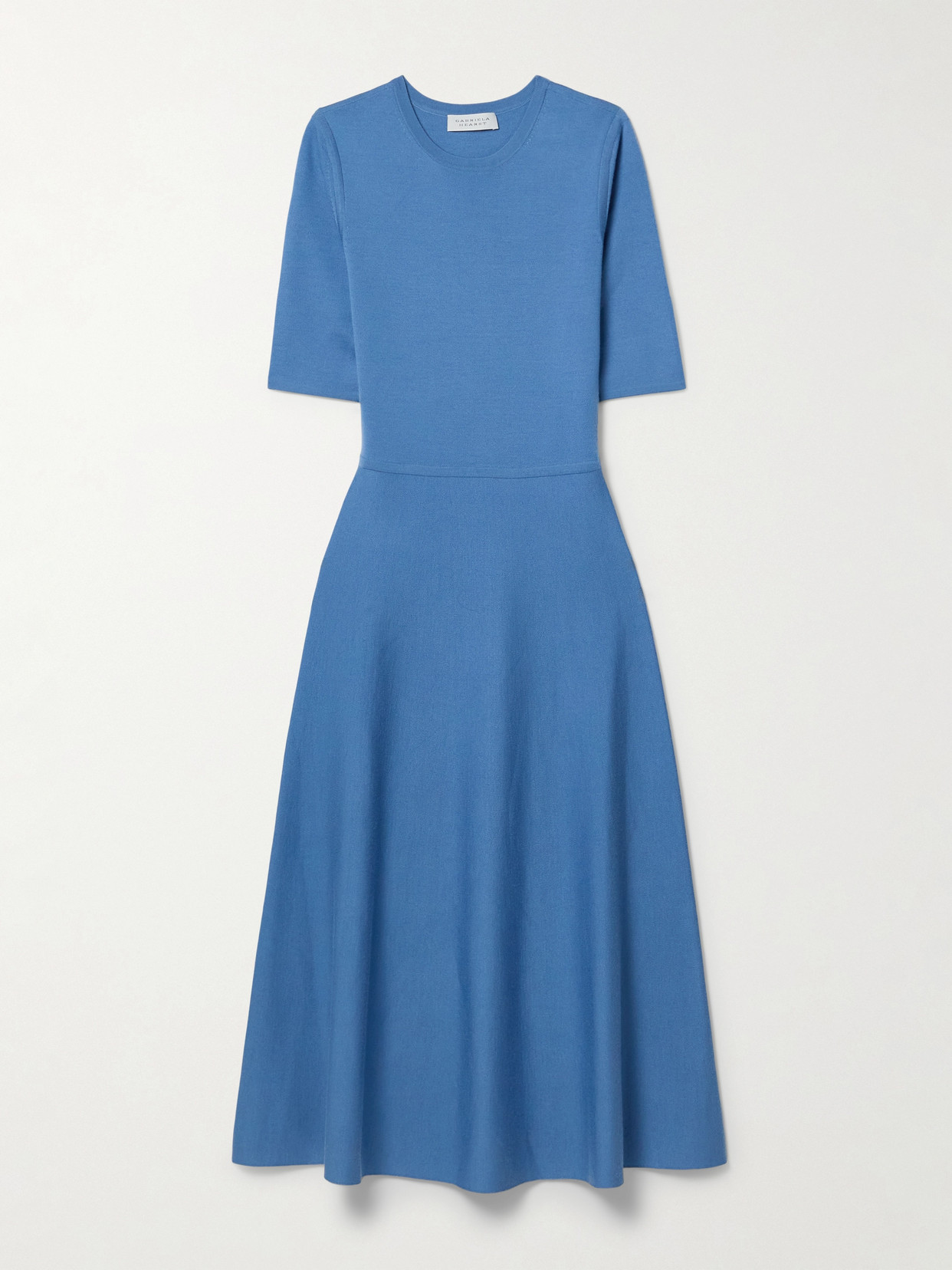 Gabriela Hearst Seymore Wool And Cashmere-blend Midi Dress In Blue