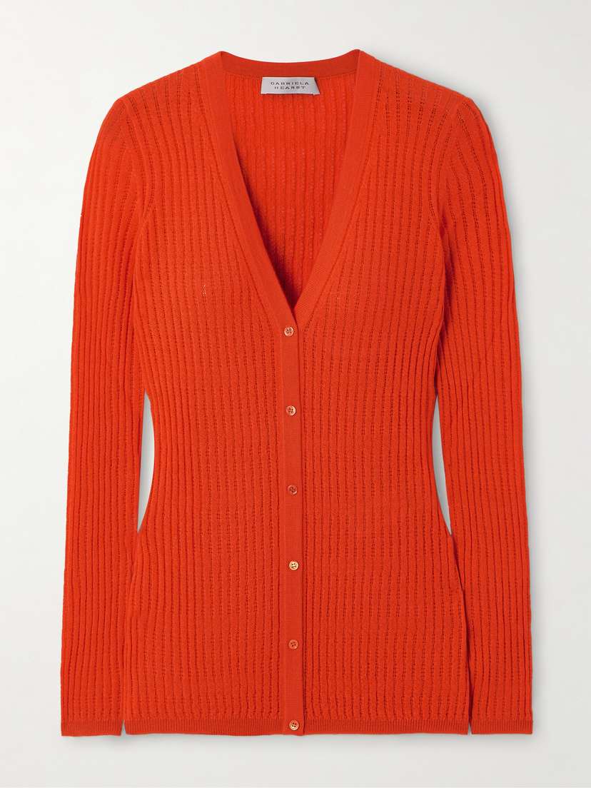 Gabriela Hearst Emma Pointelle-knit Cashmere And Silk-blend Cardigan